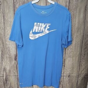 Nike Blue Men's Shirt SZ Medium Blue Camo